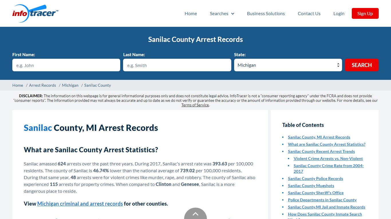 Sanilac County, MI Arrests, Mugshots & Jail Records - InfoTracer