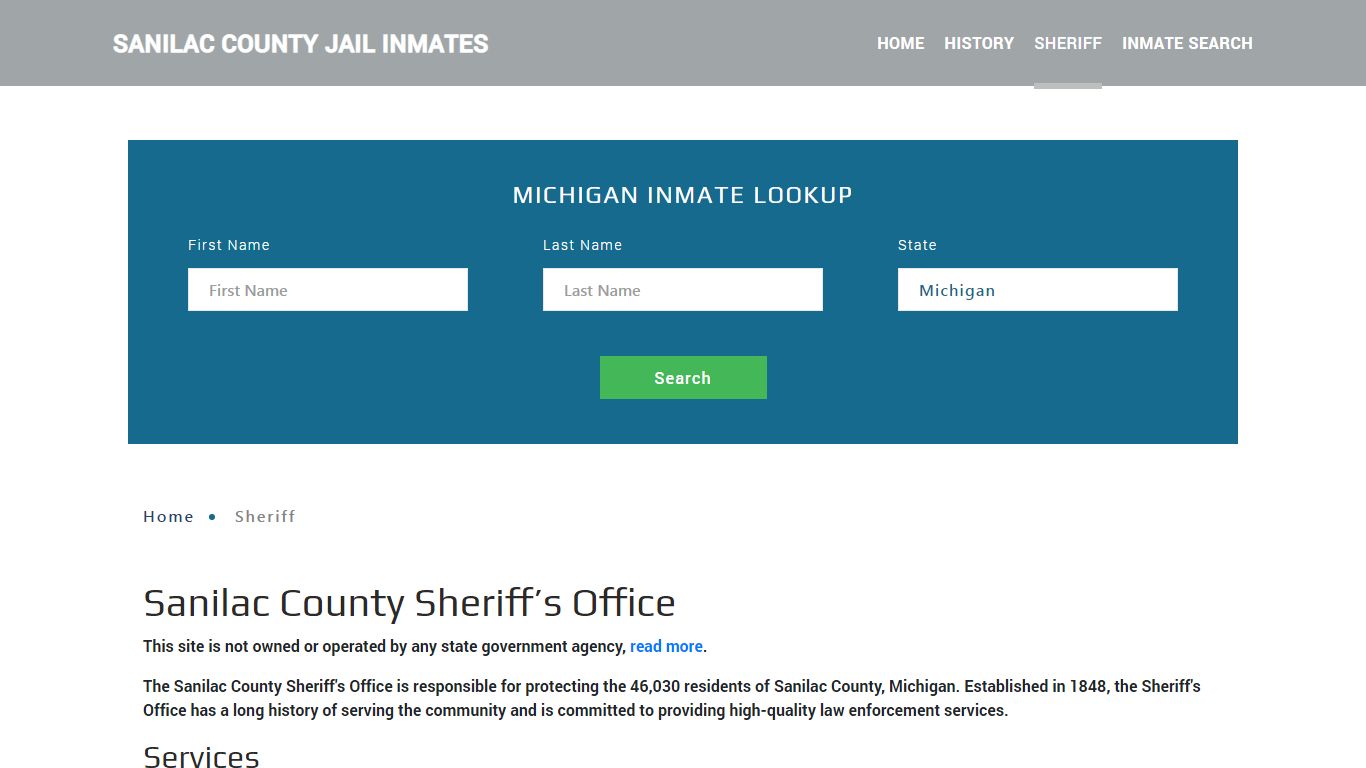 Sanilac County Sheriff, MI Arrest Warrant Lookup